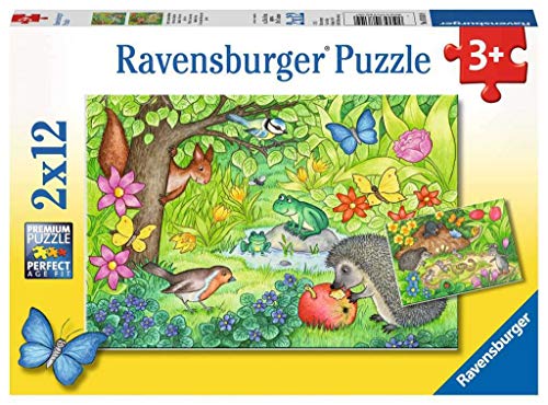 Ravensburger Kinderpuzzle 07610 - Tiere in unserem Garten - 2 x 12 Teile von Ravensburger