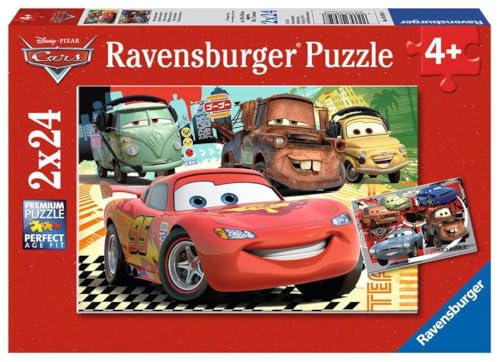 Ravensburger Kinderpuzzle - 08959 Neue Abenteuer - Puzzle für Kinder ab 4 Jahren, Disney Cars Puzzle mit 2x24 Teilen von Ravensburger