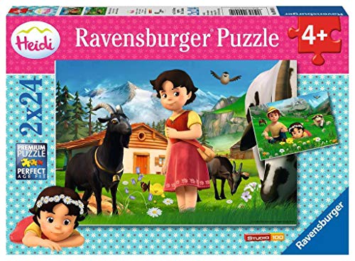 Ravensburger Kinderpuzzle 09091 - Heidi in den Alpen - 2 x 24 Teile von Ravensburger Kinderpuzzle