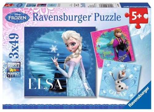 Ravensburger Kinderpuzzle - 09269 ELSA, Anna & Olaf - Puzzle für Kinder ab 5 Jahren, Disney Frozen Puzzle mit 3x49 Teilen von Ravensburger