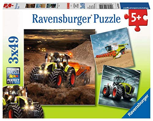 Ravensburger Kinderpuzzle 09301 - CLAAS: Axion, Lexion, Xerion - 3 x 49 Teile, Grey, 93014 von Ravensburger