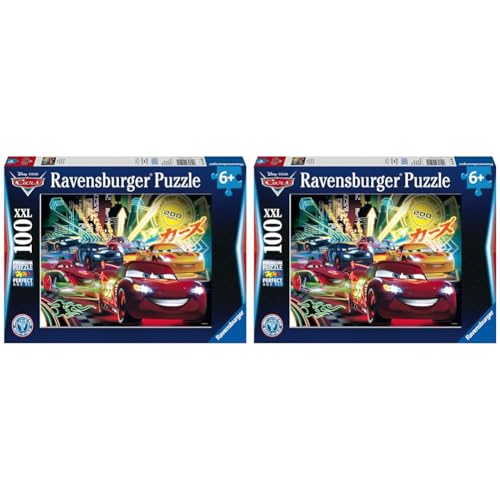 Ravensburger Kinderpuzzle - 10520 Cars Neon - Disney Cars-Puzzle für Kinder ab 6 Jahren, mit 100 Teilen im XXL-Format (Packung mit 2) von Ravensburger