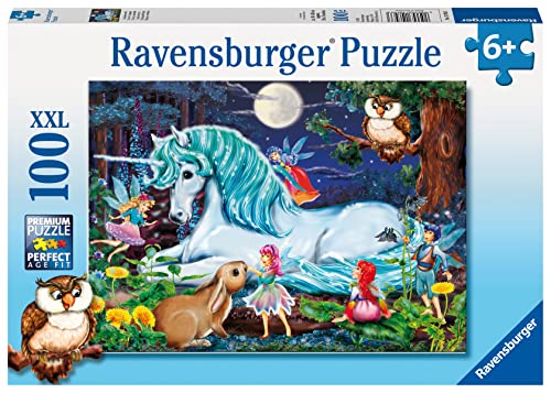 Ravensburger Kinderpuzzle - 10793 Im Zauberwald - Einhorn-Puzzle für Kinder ab 6 Jahren, mit 100 Teilen im XXL-Format, Teal/Turquoise Green von Ravensburger