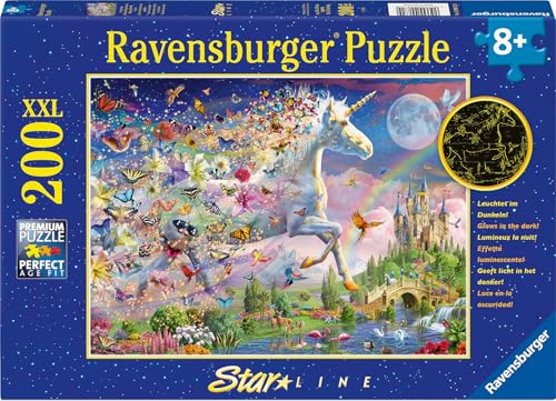 Ravensburger Kinderpuzzle - 12000872 Leuchtendes Schmetterlingseinhorn - 200 Teile XXL Puzzle für Kinder ab 8 Jahren, Leuchtet im Dunkeln von Ravensburger