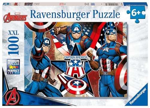 Ravensburger Kinderpuzzle 12001073 - Der erste Avenger - 100 Teile XXL Marvel Puzzle für Kinder ab 6 Jahren von Ravensburger