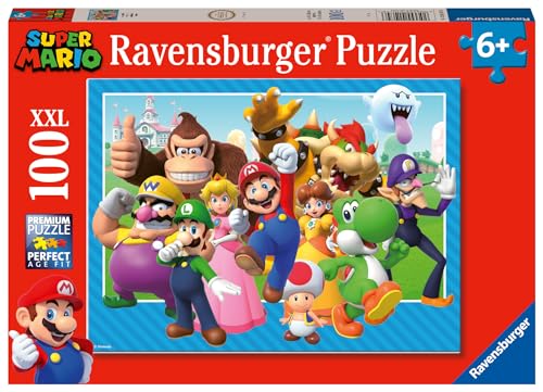 Ravensburger Kinderpuzzle - 12001074 - Los geht's! - 100 Teile XXL Super Mario Puzzle für Kinder ab 6 Jahren von Ravensburger