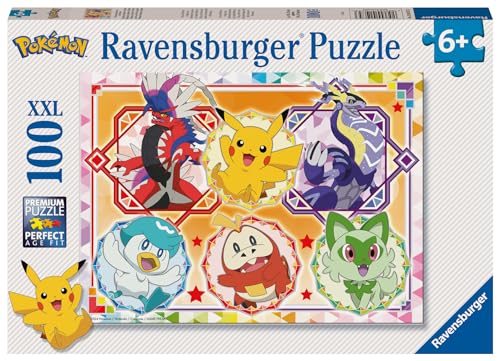 Ravensburger Kinderpuzzle - 12001075 - Pokémon Karmesin und Purpur - 100 Teile XXL Pokémon Puzzle für Kinder ab 6 Jahren, Pokémon Geschenke von Ravensburger