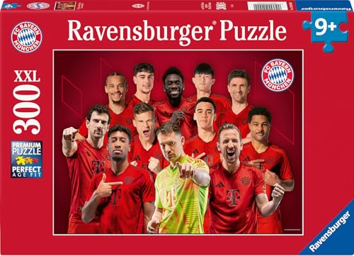 Ravensburger Kinderpuzzle - 12004000 - FC Bayern München Saison 2024/25 - 300 Teile XXL FC Bayern München Puzzle für Kinder ab 9 Jahren, Fußball Geschenke von Ravensburger