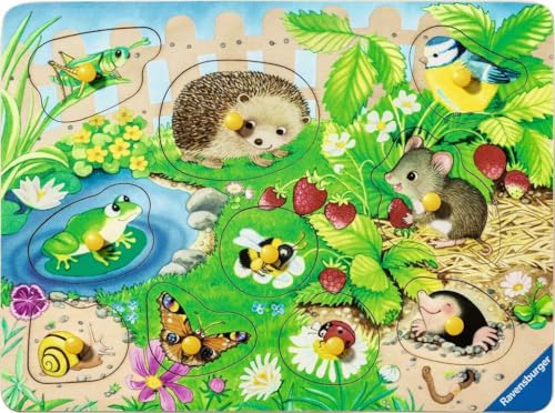 Ravensburger Kinderpuzzle 12004040 - Meine Gartenfreunde - My First Wooden Puzzle mit 10 Teilen - Puzzle für Kinder ab 2 Jahren - Holzpuzzle von Ravensburger