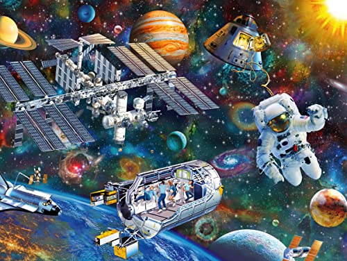 Ravensburger 12692 Herz Kinderpuzzle-12692 Expedition Weltraum- Weltall-Puzzle für Kinder ab 8 Jahren, mit 200 Teilen im XXL-Format, Mehrfarbig, 19.5" x 14.25" von Ravensburger