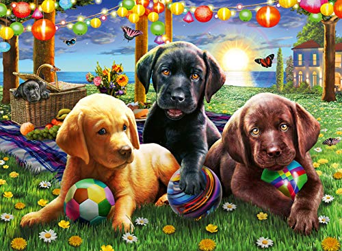 Ravensburger Kinderpuzzle - 12886 Hunde Picknick - Tier-Puzzle für Kinder ab 6 Jahren, mit 100 Teilen im XXL-Format von Ravensburger