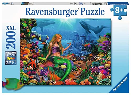 Ravensburger Kinderpuzzle - 12987 Die Meereskönigin - Meerjungfrau-Puzzle für Kinder ab 8 Jahren, mit 200 Teilen im XXL-Format von Ravensburger