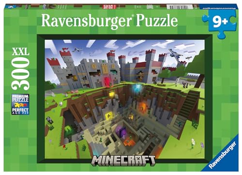 Ravensburger Kinderpuzzle 13334 - Minecraft Cutaway - 300 Teile XXL Minecraft Puzzle für Kinder ab 9 Jahren von Ravensburger