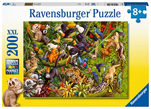 Ravensburger 13351 Tiere Kinderpuzzle-13351 Bunter Dschungel-200 Teile Puzzle für Kinder ab 8 Jahren von Ravensburger