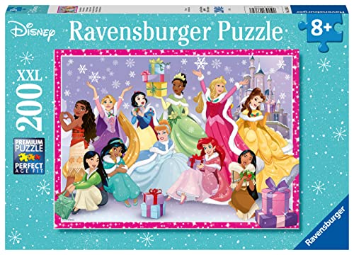 Ravensburger Kinderpuzzle 13385 - Ein zauberhaftes Weihnachtsfest - 200 Teile XXL Disney Princess Puzzle für Kinder ab 8 Jahren, White von Ravensburger