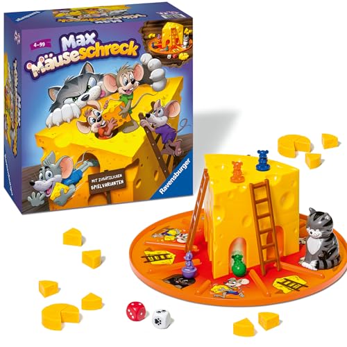 Ravensburger Kinderspiele 24562 - Max Mäuseschreck - Würfelspiel für 2 bis 4 Spieler, Kinderspiel ab 4 Jahren - Ostergeschenke für Kinder von Ravensburger