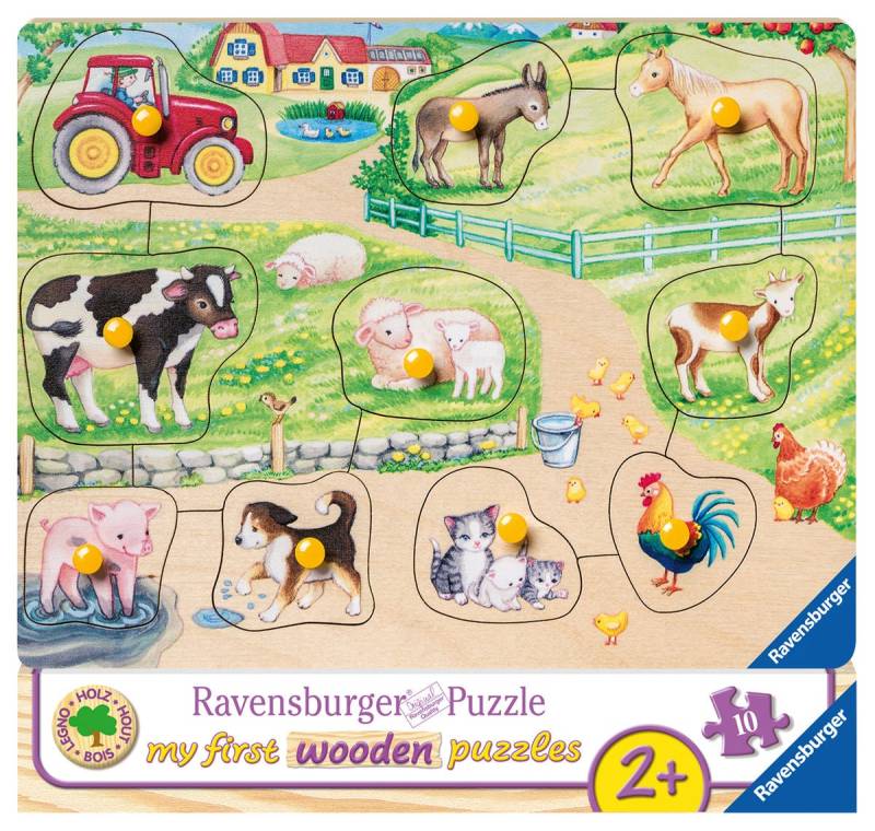 Ravensburger Knopfpuzzle Morgens Auf Dem Bauernhof 10 Teile von Ravensburger