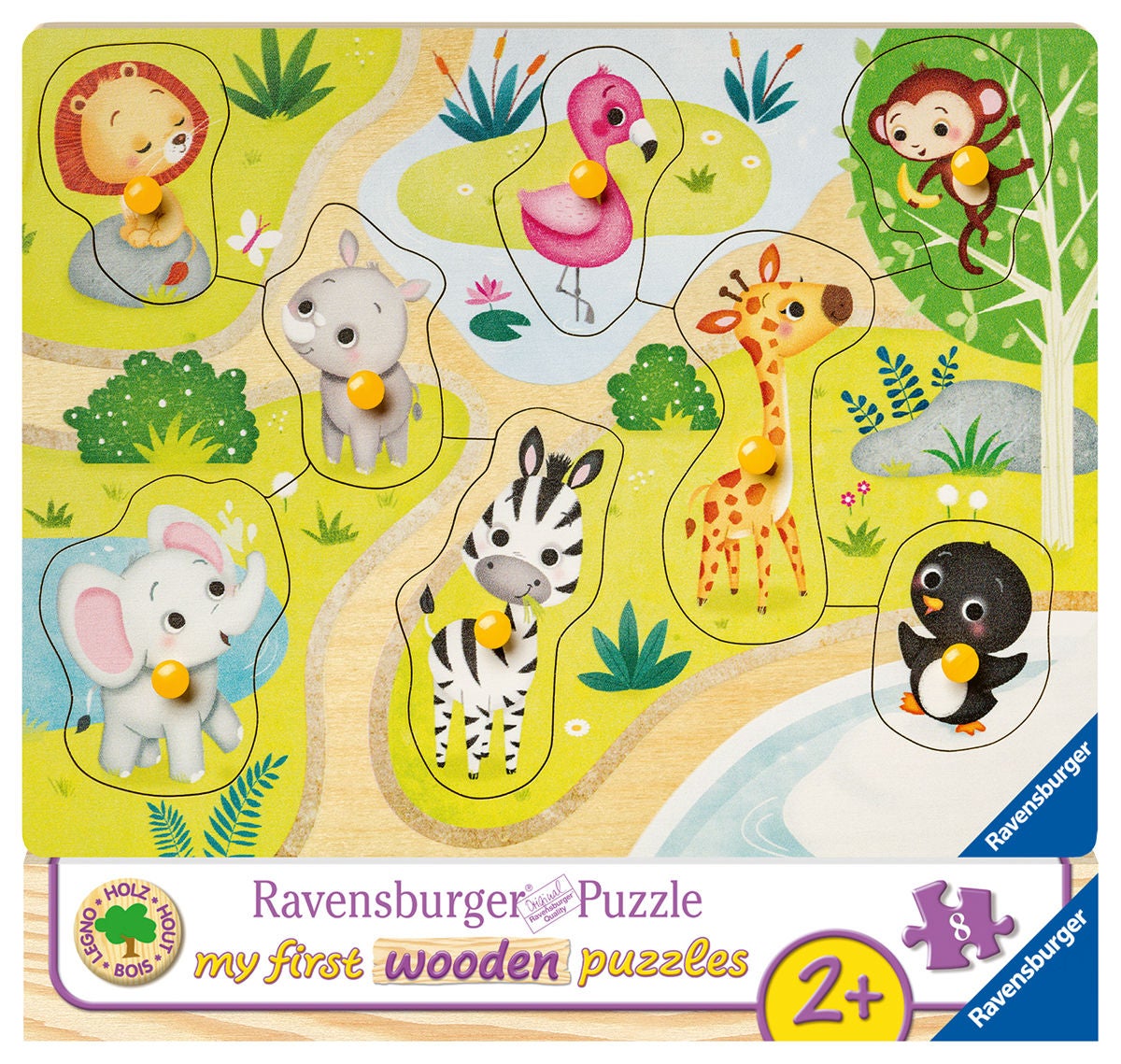 Ravensburger Knopfpuzzle Unterwegs Im Zoo 8 Teile von Ravensburger