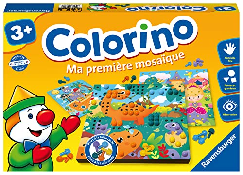 Ravensburger - Lernspiel zum Lernen von Farben und Manipulation – Colorino Mein erstes Mosaik – Motorik und Kreativität – ab 3 Jahren – 20891 – französische Version von Ravensburger