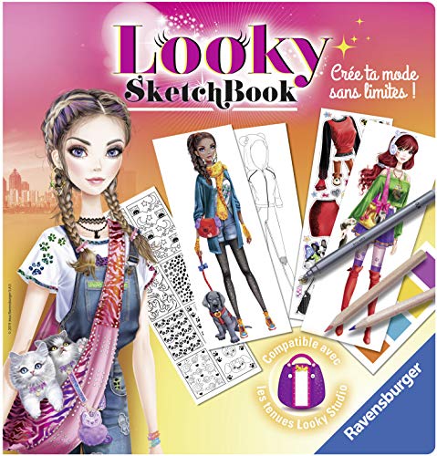 Ravensburger Looky Sketch Book – Kleine Tiere – Kreative Freizeit – Modezeichnung – Stylismus – Entspannte und kreative Aktivität – ab 6 Jahren – 18083 – französische Version von Ravensburger