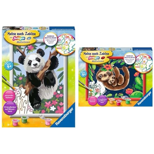 Ravensburger Malen nach Zahlen 20161 - Süßer Pandabär Kinder ab 9 Jahren & Malen nach Zahlen 28698 - Niedliche Faultiere, Malset für Kinder ab 9 Jahren Ravensburger Malen nach Zahlen 20161 - Süßer Pandabär Kinder ab 9 Jahren & Malen nach Zahlen 28698 - Niedliche Faultiere, Malset für Kinder ab 9 Jahren von Ravensburger