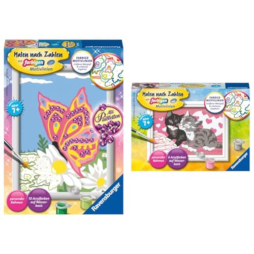 Ravensburger Malen nach Zahlen 28474 - Schmetterling - Malen nach Zahlen für Kinder ab 7 Jahren & Malen nach Zahlen 28467 - Kuschelkatzen - Malen nach Zahlen für Kinder ab 7 Jahren Ravensburger Malen nach Zahlen 28474 - Schmetterling - Malen nach Zahlen für Kinder ab 7 Jahren & Malen nach Zahlen 28467 - Kuschelkatzen - Malen nach Zahlen für Kinder ab 7 Jahren von Ravensburger