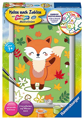 Ravensburger CreArt 28777 - Süßer Fuchs - Malen nach Zahlen Fuchs für Kinder ab 7 Jahre von Ravensburger