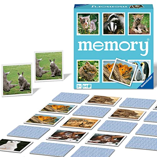 Ravensburger Memory® Tierkinder - 20879 - der Spieleklassiker für Tier-Fans, Merkspiel für 2-8 Spieler ab 3 Jahren von Ravensburger