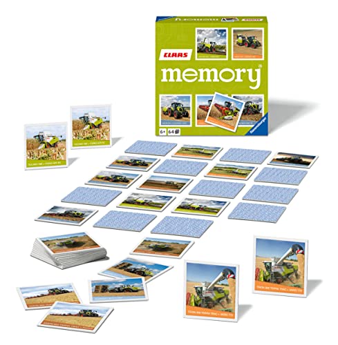 Ravensburger CLAAS Memory® - 20882 - der Spieleklassiker für alle Landmaschinen Fans, Merkspiel für 2-8 Spieler ab 6 Jahren von Ravensburger