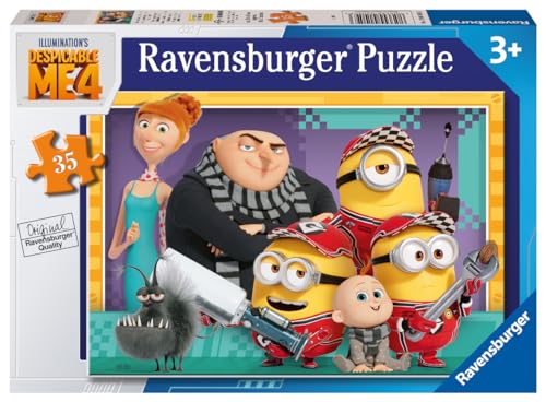 Ravensburger Minions Puzzle „Ich – Einfach Unverbesserlich 4“, für Kinder ab 3 Jahren, 35 Teile, pädagogisches Kleinkindspielzeug, Film 2024 von Ravensburger