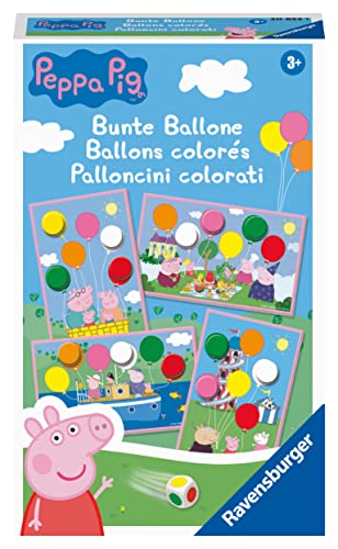 Ravensburger Mitbringspiel - 20853 - Peppa Pig Bunte Ballone - Lustiges Farbwürfelspiel für Kinder ab 3 Jahren von Ravensburger