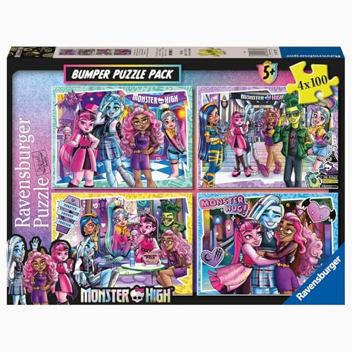 Ravensburger - Monster High, Kollektion Bumper Pack 4 x 100, Geschenkidee für Kinder ab 5 Jahren, pädagogisches und stimulierendes Spiel, 4 Puzzle mit 100 Teilen, 36 x 26 cm Ravensburger - Monster High, Kollektion Bumper Pack 4 x 100, Geschenkidee für Kinder ab 5 Jahren, pädagogisches und stimulierendes Spiel, 4 Puzzle mit 100 Teilen, 36 x 26 cm von Ravensburger
