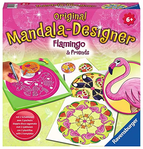 Ravensburger Mandala Designer Flamingo & Friends 28518, Zeichnen Lernen für Kinder ab 6 Jahren, Set mit Mandala-Schablonen für farbenfrohe Mandalas von Ravensburger