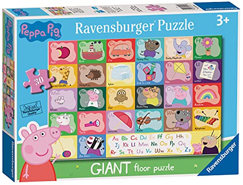 Ravensburger Peppa Pig Alphabet 24-teiliges Riesenboden-Puzzles für Kinder ab 3 Jahren – Lernspielzeug für Kleinkinder von Ravensburger