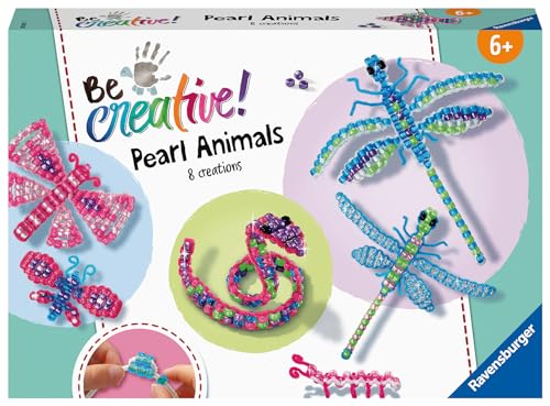 Ravensburger 18247 BeCreative Pearl Animals fädeln, DIY für Kinder ab 6 Jahren, Bastelset Perlen von Ravensburger