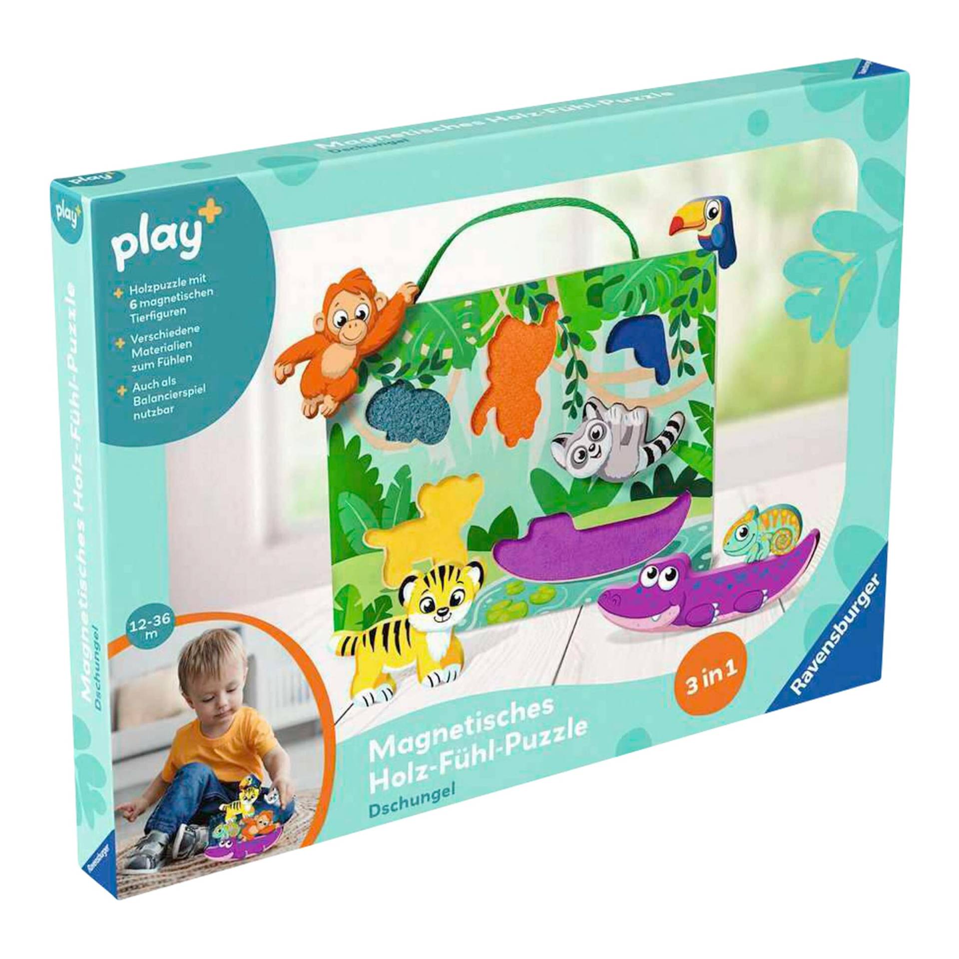 Ravensburger Play+ Magnetisches Holz-Fühl-Puzzle Dschungel Ravensburger Play+ Magnetisches Holz-Fühl-Puzzle Dschungel von Ravensburger