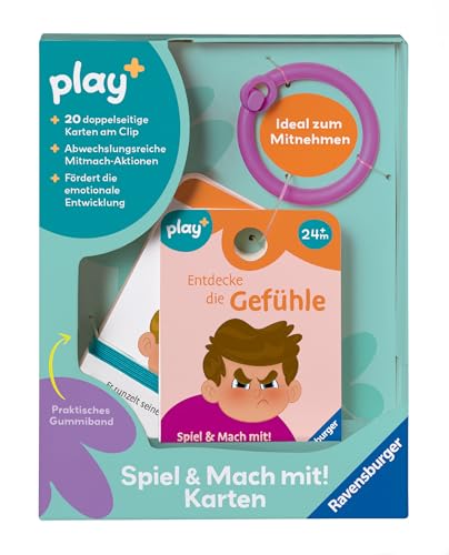 Ravensburger Play+ Spiel und Mach mit! Karten: Entdecke die Gefühle - Activity Karten für Kleinkinder, Spielzeug ab 24 Monaten, Lernspielzeug - Play Plus - 12034057 von Ravensburger