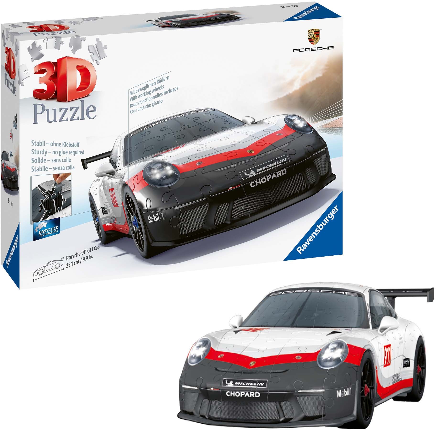 Ravensburger Porsche 911 MK2 GT3 Cup 3D-Puzzle 152 Teile von Ravensburger