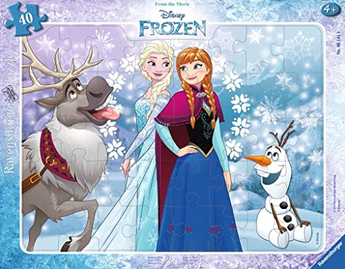 Ravensburger Kinderpuzzle - 06141 Anna und Elsa - Rahmenpuzzle für Kinder ab 4 Jahren, Disney Frozen Puzzle mit 40 Teilen von Ravensburger