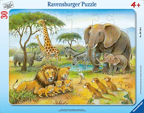 Ravensburger Kinderpuzzle - 06146 Afrikas Tierwelt - Rahmenpuzzle für Kinder ab 4 Jahren, mit 30 Teilen, Teal/Turquoise Green von Ravensburger