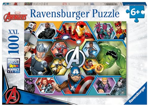 Ravensburger - Puzzle 100 Teile XXL Marvel Avengers, Geschenkidee für Kinder ab 6 Jahren, pädagogisches und stimulierendes Spiel von Ravensburger