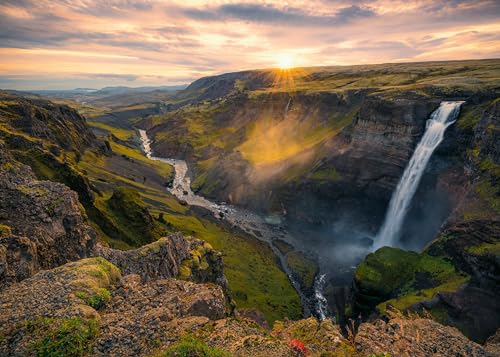 Ravensburger Puzzle Scandinavian Places 12000110 - Haifoss auf Island - 1000 Teile Puzzle für Erwachsene und Kinder ab 14 Jahren von Ravensburger