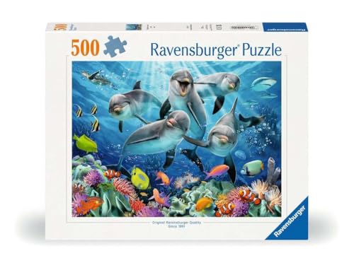 Ravensburger Puzzle 12000200 - Delphine im Korallenriff - 500 Teile Puzzle für Erwachsene und Kinder ab 10 Jahren von Ravensburger