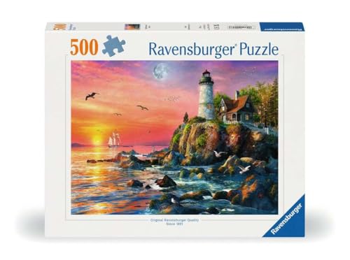 Ravensburger Puzzle 12000217 - Leuchtturm am Abend - 500 Teile Puzzle für Erwachsene und Kinder ab 12 Jahren, von Ravensburger