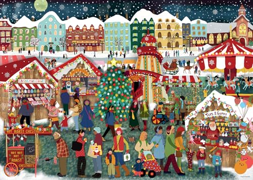 Ravensburger Puzzle 12000729 - Weihnachtsmarkt - 1000 Teile Puzzle für Erwachsene und Kinder ab 14 Jahren, Weihnachts-Puzzle, Verschiedene Weihnachtsfarben von Ravensburger