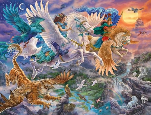 Ravensburger Puzzle 12000806 - Auf dem Pegasus durch die Lüfte - 2000 Teile Puzzle für Erwachsene und Kinder ab 14 Jahren, Fantasy-Puzzle von Ravensburger