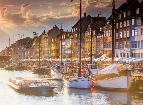 Ravensburger Puzzle 12000846, Scandinavian Places - Sonnenuntergang in Kopenhagen - 500 Teile Puzzle für Erwachsene und Kinder ab 12 Jahren von Ravensburger