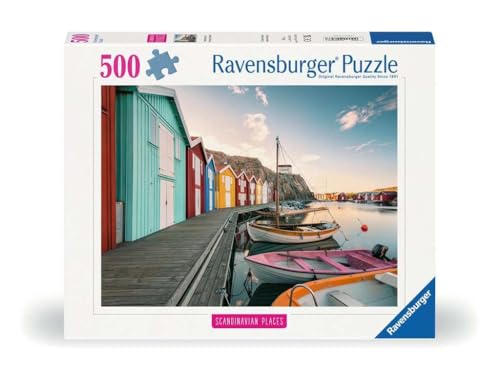 Ravensburger Puzzle 12000847, Scandinavian Places - Bootshäuser in Smögen, Schweden - 500 Teile Puzzle für Erwachsene und Kinder ab 12 Jahren von Ravensburger