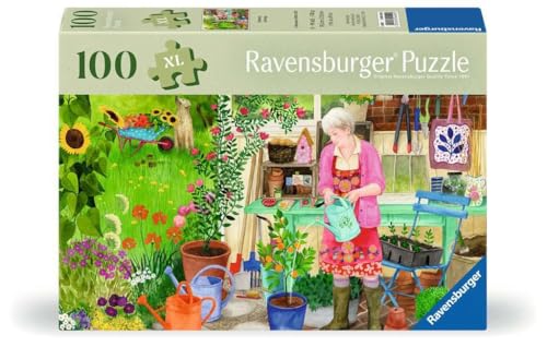 Ravensburger Puzzle 12001362 - Gartenarbeit - 100 Teile Garten-Puzzle für ältere Menschen und Senioren, mit größeren, griffigen Puzzleteilen, großer Bildvorlage und mit Stabiler Unterlage zum Puzzeln von Ravensburger