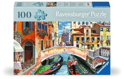 Ravensburger Puzzle 12001365 - Venedig - 100 Teile Venedig-Puzzle für ältere Menschen und Senioren, mit größeren, griffigen Puzzleteilen, großer Bildvorlage und mit Stabiler Unterlage zum Puzzeln von Ravensburger